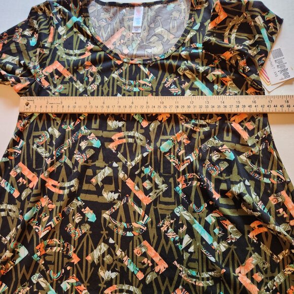❤️ 4/$20 New LuLaRoe Perfect T Women's XXS Geometric artsy print Side slits fall - Picture 4 of 14
